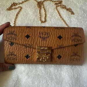 MCM Tan Leather Chain Bag